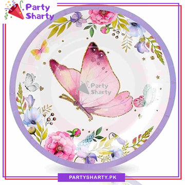 Butterfly Theme Dessert Paper Plates for Butterfly Theme Party Decoration